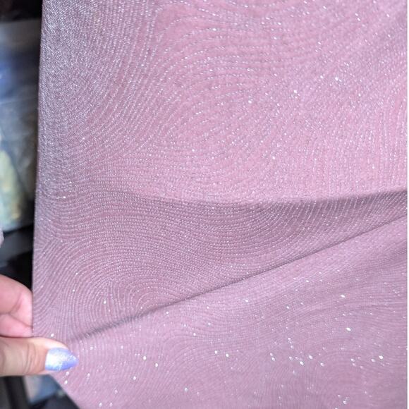 Vtg Y2K Jump Apparel Pink Velvet Metallic Swirl Open Back Bodycon Mini Dress S - Picture 3 of 6